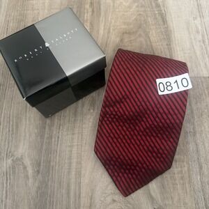 LUXURY Robert Talbott Best of Class Nordstrom 100% Silk Tie Red Black Stripe